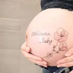 マタニティフォト ペイント シール マタニティ 妊婦 写真