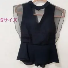 ブラック シースルートップス Sサイズ