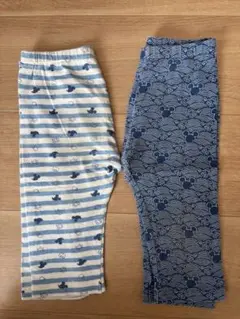 【UNIQLO】ミッキー柄パンツ（七分丈）2枚セット 100cm