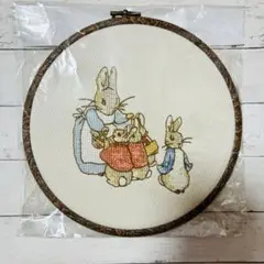 ピーターラビットの刺繍ファブリックパネル
