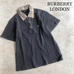 BURBERRY LONDON ノバチェック 金ボタン コットン 半袖ポロシャツ