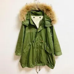 【良品】ships シップス モッズコート アウター ジャケット ファー 裏起毛