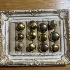金属製ゴールドボタン12個セット　③