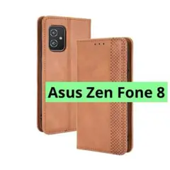 Asus Zen Fone 8 手帳型 ケース カバー カードポケット ブラウン