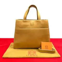 極 美品 保存袋 ロエベ アナグラム ナッパレザー 2way ショルダーバッグ