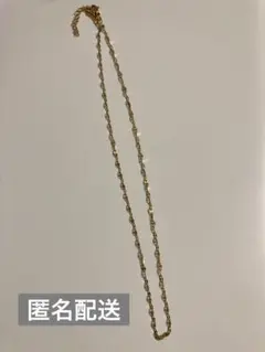あずきチェーンネックレス　ゴールド　ステンレス
