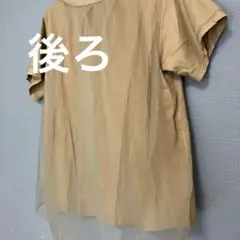 MACPHEE ベージュ シフォン 半袖トップス