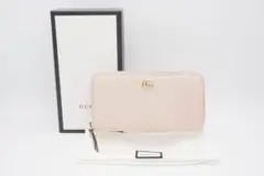 GUCCI ラウンドファスナー長財布 GGマーモント ピンク ABランク 美品