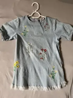 ステラマッカートニー Kids 花柄刺繍 半袖ワンピース 4歳