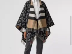 モノグラム ウールカシミア ジャカードケープ