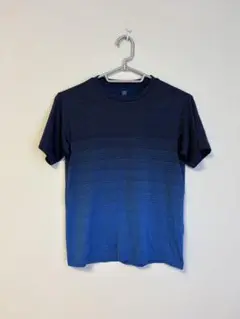 ユニクロ キッズドライTシャツ ネイビー グラデーション ストライプ 150
