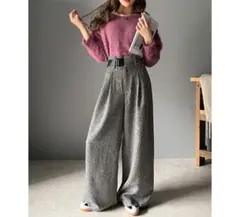 クラシカルエルフ　新品未使用★ツータックハイウエストワイドパンツ バックル付き