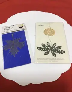 切り絵モビール　たんぽぽ　＆　シルバー　メープル　ブックマーカー　セット