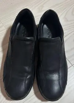 Ecco サイズ40 メンズブラックレザー スリッポン