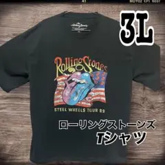 (197)大きいサイズローリングストーンズTシャツ3Lメンズオーバーサイズ黒