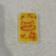 ハンドメイド 赤 黄色 猫 ミラー 鏡 量産型 レジン おむらいす
