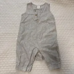 H&M ストライプ ノースリーブロンパース 4〜6M