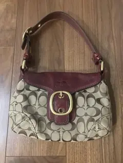Coach ハンドバッグ ベージュ/ワインレッド