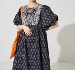 FREAK'S STORE インド 花柄 フロント 切り替え ワンピース M