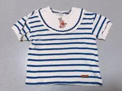 バースデイ　フタフタ　futafuta ふたうさ　丸襟ボーダー半袖Tシャツ　95