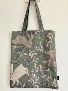 松尾ミユキ　レクタングル トートバッグ　ラビット　ゴブラン　美品‼️
