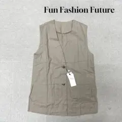 ★新品★ Fun Fashion Future ベスト　ベージュ　Mサイズ　麻