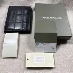 EMPORIO ARMANI レザー 二つ折り財布 ブラック お値引き大歓迎！