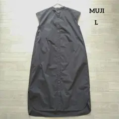 MUJI 無印良品 フレンチスリーブワンピース L