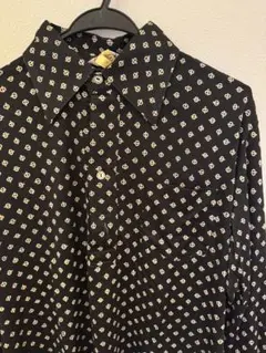 RAIKA BLACKPIA 黒 柄シャツ　メンズ　長袖シャツ　アクリル100%