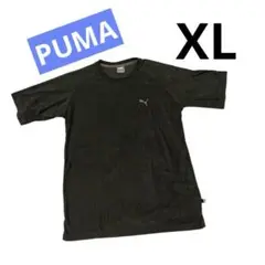 PUMA プーマ　ブラック Tシャツ 半袖　メンズ　XL パイル生地