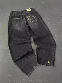黒バギーデニムスターチーム menes jaded london bigboy似