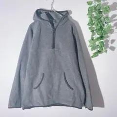 FJER メンズ パーカー フリースジャケット 冬服 オーバーサイズ グレー