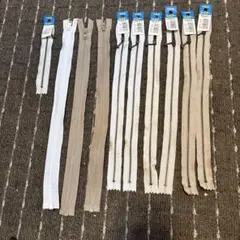 YKK ファスナーセット ホワイト ベージュ