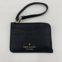 ケイトスペード katespade コインケース キーリング付 レザー 黒