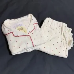 マタニティパジャマ　ハート柄　クリーム