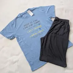 キッズ綿混天竺　半袖Ｔシャツ×ハーフパンツ　パジャマ　145〜155cm