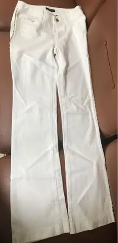 ホワイトデニム フレアパンツ