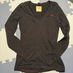 Hollister Vネック長袖Tシャツ S 黒