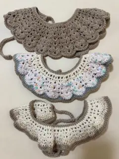 かぎ針編み襟付け3点セット　新品　ハンドメイド