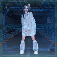 REFLEM ビッグアーチ切替ハイネックジャージパーカー GRAY