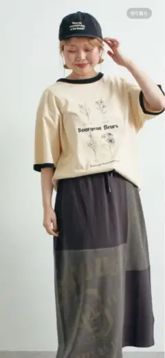 サマンサモスモス オーバーサイズリンガーTシャツ ベージュ SM2