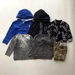 男の子 子供服 秋冬 セット パーカー スウェット パンツ カーデ 90 100