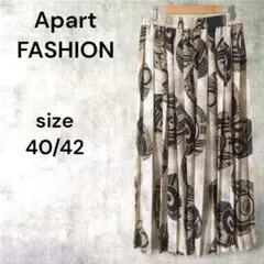 ⭐︎【ApartFASHION】ロング丈プリーツスカート　ウエストゴム　レトロ