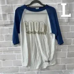 ✅SALE❣️GOODプリント七分袖カットソー 古着‪‪❤︎‬MADEINUSA L