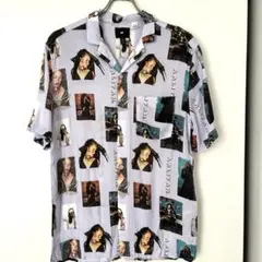 【激レア】H&M アリーヤ フォトグラフィック レーヨン オープンカラーシャツ