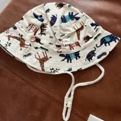 動物柄アイボリーコットンハット 54cm