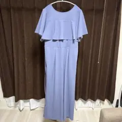 【未使用品】ナチュラルクチュール　mamamo 授乳服　フリルロンパース　M 青