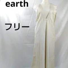 アーシー earth アイボリー ノースリーブ オールインワン ロング◆㉔