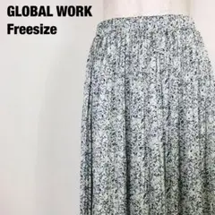 GLOBAL WORK グローバルワーク ロングプリーツスカート 花柄模様　E2