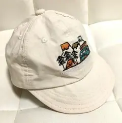 【美品】ベビー用　キャンプデザイン刺繍キャップ
